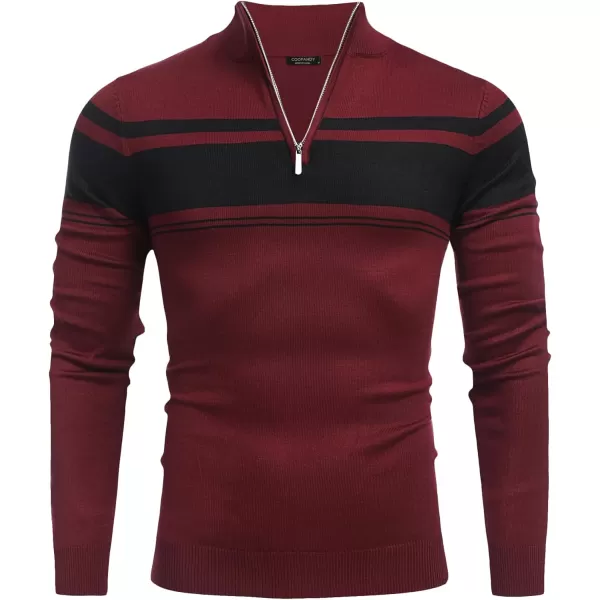 COOFANDY Men's Quarter Zip Up Sweaters Slim Fit Lightweight Mock Neck Pullover Casual Polo Sweaters