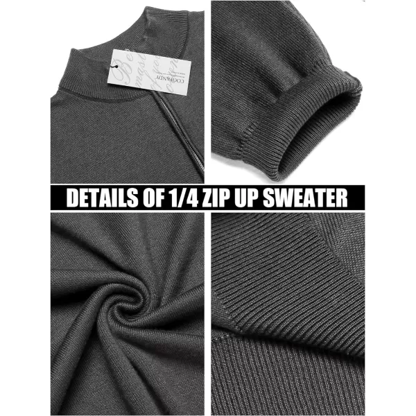 COOFANDY Men's Quarter Zip Up Sweaters Slim Fit Lightweight Mock Neck Pullover Casual Polo Sweaters