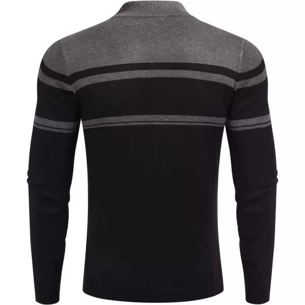 COOFANDY Men's Quarter Zip Up Sweaters Slim Fit Lightweight Mock Neck Pullover Casual Polo Sweaters