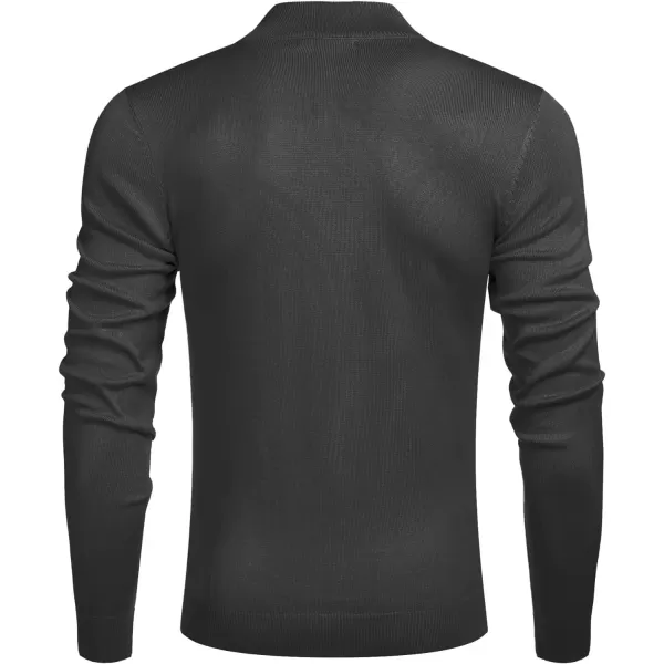 COOFANDY Men's Quarter Zip Up Sweaters Slim Fit Lightweight Mock Neck Pullover Casual Polo Sweaters