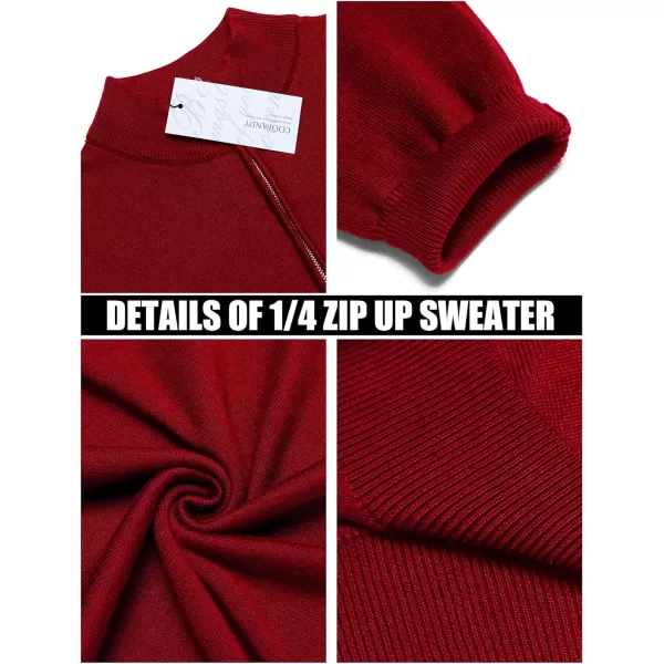COOFANDY Men's Quarter Zip Up Sweaters Slim Fit Lightweight Mock Neck Pullover Casual Polo Sweaters