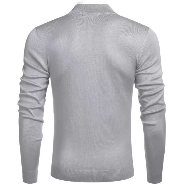 COOFANDY Men's Quarter Zip Up Sweaters Slim Fit Lightweight Mock Neck Pullover Casual Polo Sweaters
