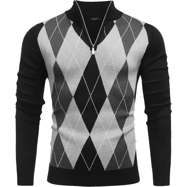COOFANDY Men's Quarter Zip Up Sweaters Slim Fit Lightweight Mock Neck Pullover Casual Polo Sweaters