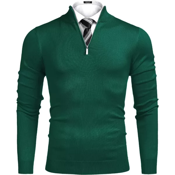 COOFANDY Men's Quarter Zip Up Sweaters Slim Fit Lightweight Mock Neck Pullover Casual Polo Sweaters