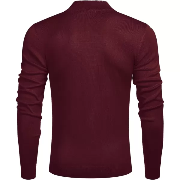 COOFANDY Men's Quarter Zip Up Sweaters Slim Fit Lightweight Mock Neck Pullover Casual Polo Sweaters