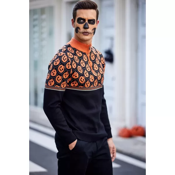 COOFANDY Men's Quarter Zip Up Sweaters Slim Fit Lightweight Mock Neck Pullover Casual Polo Sweaters