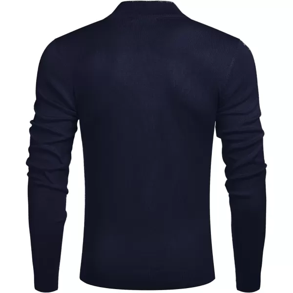 COOFANDY Men's Quarter Zip Up Sweaters Slim Fit Lightweight Mock Neck Pullover Casual Polo Sweaters