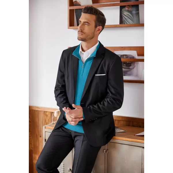 COOFANDY Men's Quarter Zip Up Sweaters Slim Fit Lightweight Mock Neck Pullover Casual Polo Sweaters