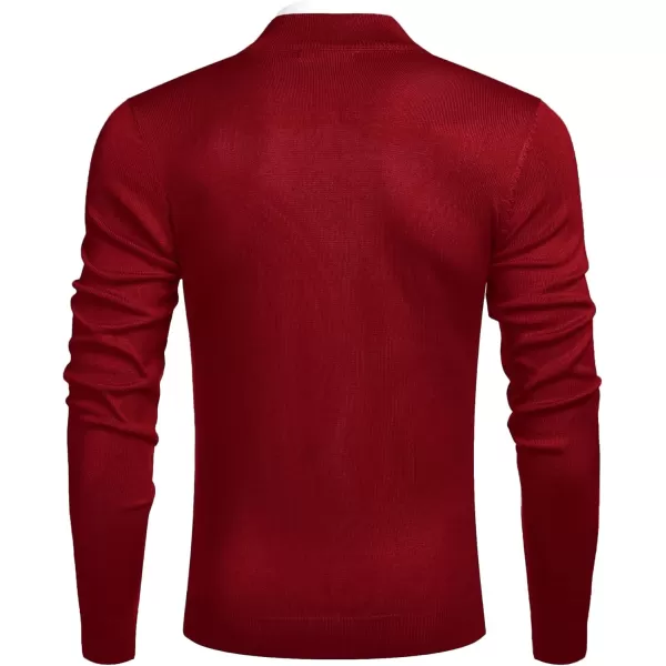 COOFANDY Men's Quarter Zip Up Sweaters Slim Fit Lightweight Mock Neck Pullover Casual Polo Sweaters