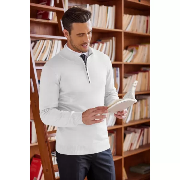 COOFANDY Men's Quarter Zip Up Sweaters Slim Fit Lightweight Mock Neck Pullover Casual Polo Sweaters