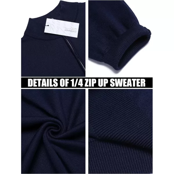 COOFANDY Men's Quarter Zip Up Sweaters Slim Fit Lightweight Mock Neck Pullover Casual Polo Sweaters