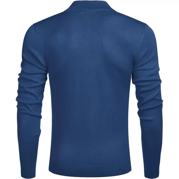 COOFANDY Men's Quarter Zip Up Sweaters Slim Fit Lightweight Mock Neck Pullover Casual Polo Sweaters