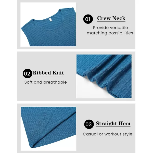 COOFANDY Men's Ribbed Knit Tank Tops Sleeveless Beach Muscle T Shirts Casual Basic Tank Shirts 2 Pack