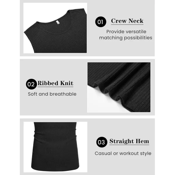COOFANDY Men's Ribbed Knit Tank Tops Sleeveless Beach Muscle T Shirts Casual Basic Tank Shirts 2 Pack