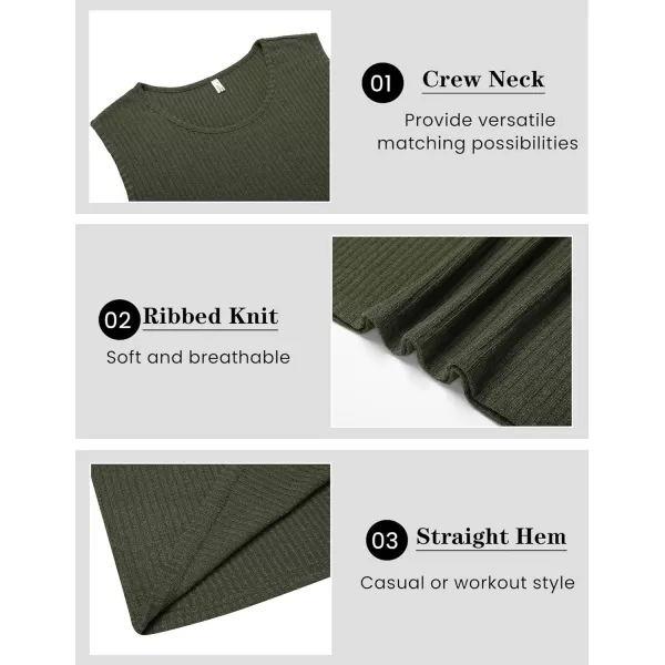 COOFANDY Men's Ribbed Knit Tank Tops Sleeveless Beach Muscle T Shirts Casual Basic Tank Shirts 2 Pack