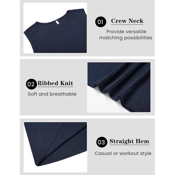 COOFANDY Men's Ribbed Knit Tank Tops Sleeveless Beach Muscle T Shirts Casual Basic Tank Shirts 2 Pack