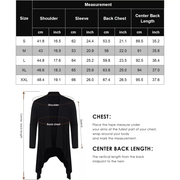 COOFANDY Men's Ruffle Shawl Collar Cardigan Long Sleeve Open Front Lightweight Long Length Drape Cape Overcoat with Pockets