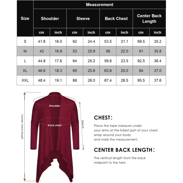 COOFANDY Men's Ruffle Shawl Collar Cardigan Long Sleeve Open Front Lightweight Long Length Drape Cape Overcoat with Pockets
