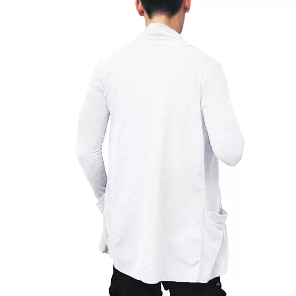 COOFANDY Men's Ruffle Shawl Collar Cardigan Open Front Lightweight Long Length Drape Cape Overcoat with Pockets
