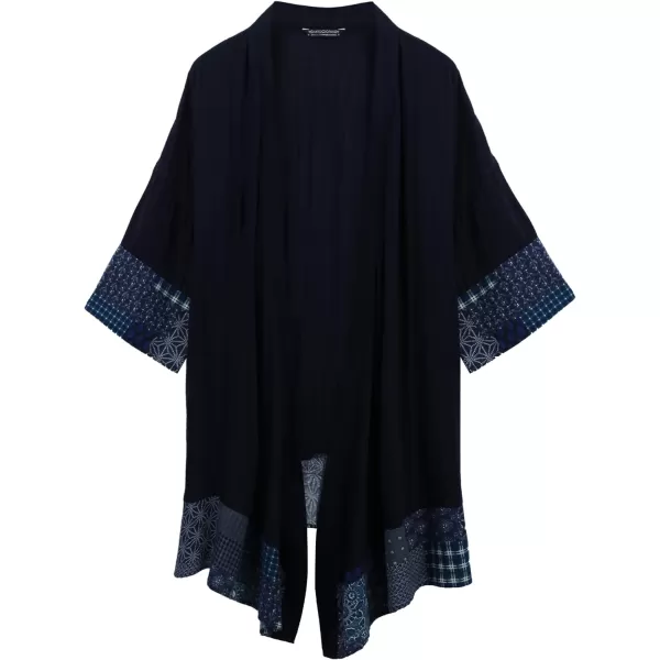 COOFANDY Men's Ruffle Shawl Collar Cotton Cardigan Long Kimono Jackets Open Front Drape Cape Coat