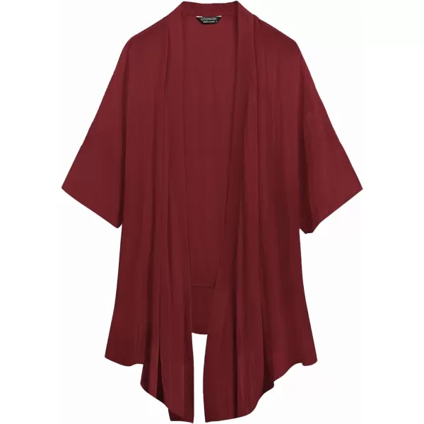 COOFANDY Men's Ruffle Shawl Collar Cotton Cardigan Long Kimono Jackets Open Front Drape Cape Coat