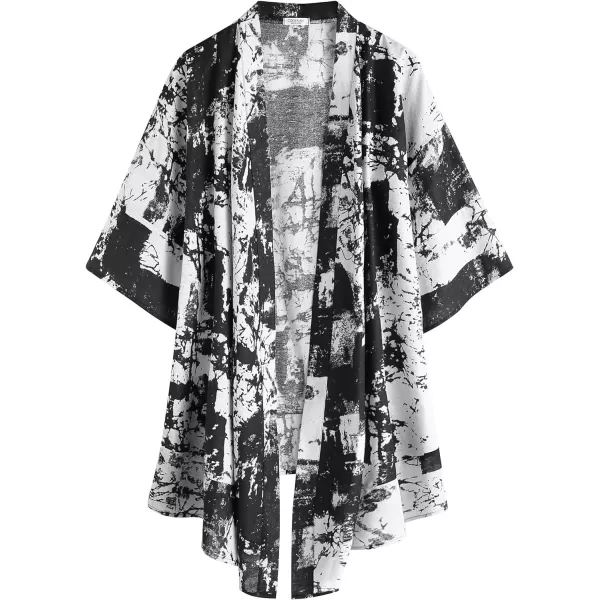 COOFANDY Men's Ruffle Shawl Collar Cotton Cardigan Long Kimono Jackets Open Front Drape Cape Coat)