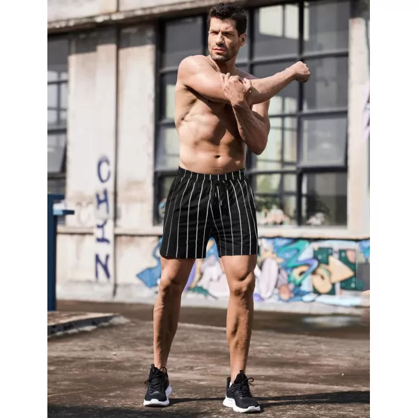 COOFANDY Men's Running Athletic Shorts 5 Inch 2 Pack Gym Workout Shorts Fitted Exercise Hiking Shorts with Zipper Pocket