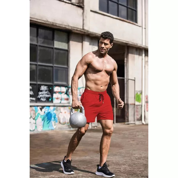 COOFANDY Men's Running Athletic Shorts 5 Inch 2 Pack Gym Workout Shorts Fitted Exercise Hiking Shorts with Zipper Pocket