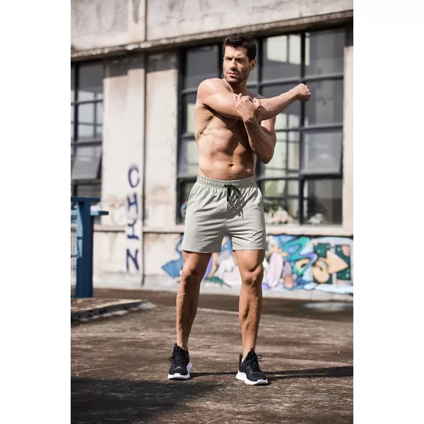 COOFANDY Men's Running Athletic Shorts 5 Inch 2 Pack Gym Workout Shorts Fitted Exercise Hiking Shorts with Zipper Pocket