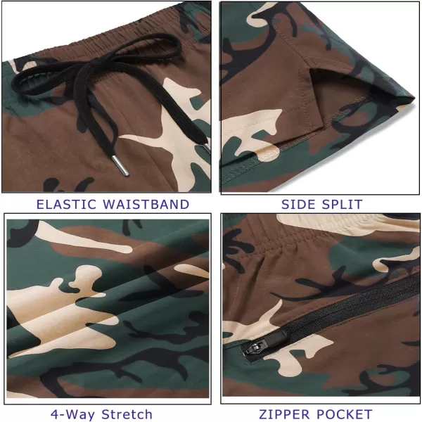 COOFANDY Men's Running Athletic Shorts 5 Inch 2 Pack Gym Workout Shorts Fitted Exercise Hiking Shorts with Zipper Pocket