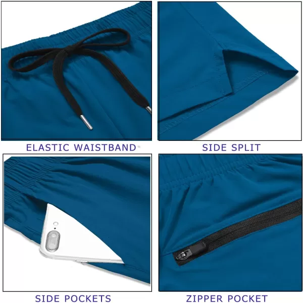 COOFANDY Men's Running Athletic Shorts 5 Inch 2 Pack Gym Workout Shorts Fitted Exercise Hiking Shorts with Zipper Pocket