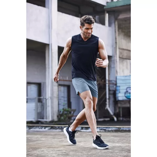 COOFANDY Men's Running Athletic Shorts 5 Inch 2 Pack Gym Workout Shorts Fitted Exercise Hiking Shorts with Zipper Pocket