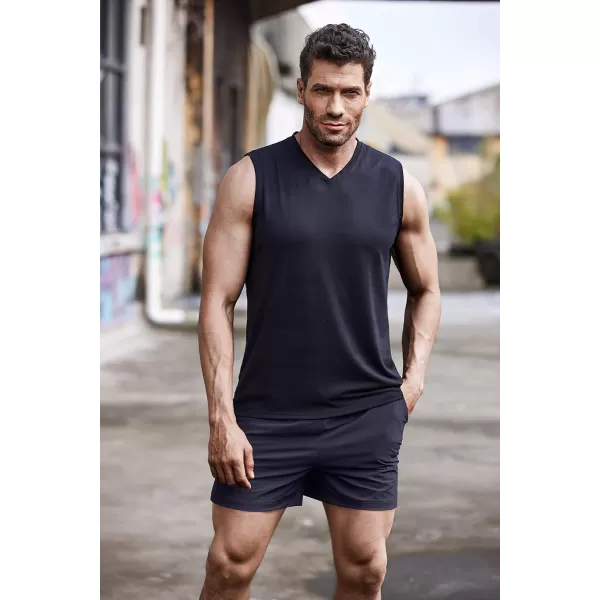 COOFANDY Men's Running Athletic Shorts 5 Inch 2 Pack Gym Workout Shorts Fitted Exercise Hiking Shorts with Zipper Pocket