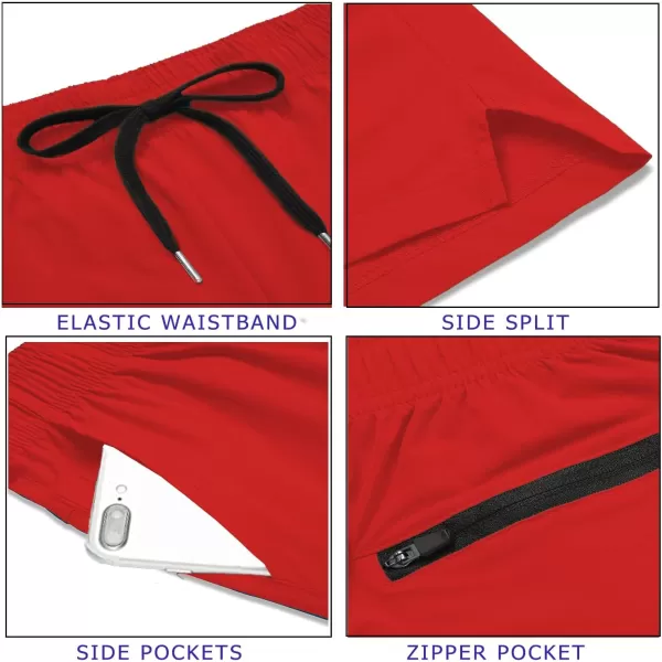 COOFANDY Men's Running Athletic Shorts 5 Inch 2 Pack Gym Workout Shorts Fitted Exercise Hiking Shorts with Zipper Pocket