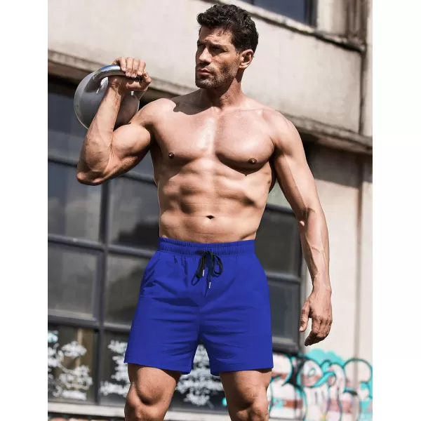 COOFANDY Men's Running Athletic Shorts 5 Inch 2 Pack Gym Workout Shorts Fitted Exercise Hiking Shorts with Zipper Pocket