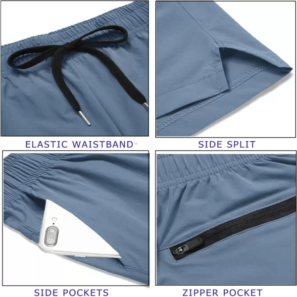 COOFANDY Men's Running Athletic Shorts 5 Inch 2 Pack Gym Workout Shorts Fitted Exercise Hiking Shorts with Zipper Pocket