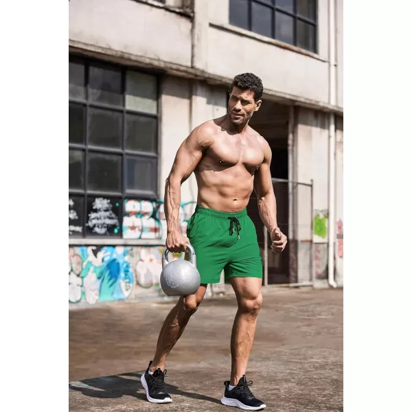 COOFANDY Men's Running Athletic Shorts 5 Inch 2 Pack Gym Workout Shorts Fitted Exercise Hiking Shorts with Zipper Pocket