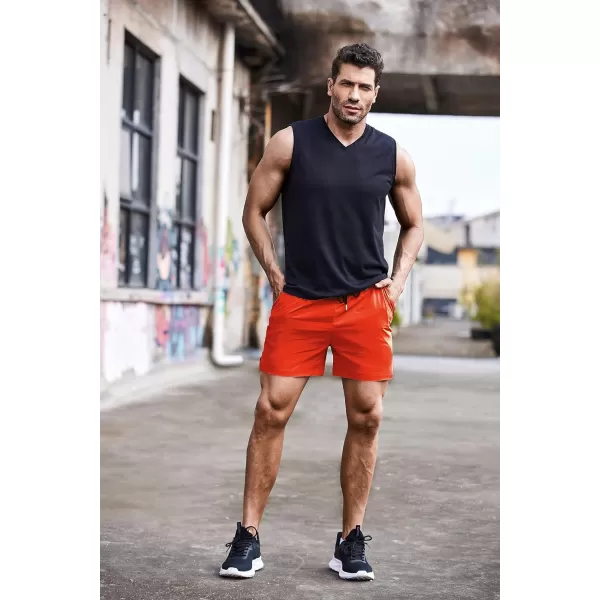 COOFANDY Men's Running Athletic Shorts 5 Inch 2 Pack Gym Workout Shorts Fitted Exercise Hiking Shorts with Zipper Pocket