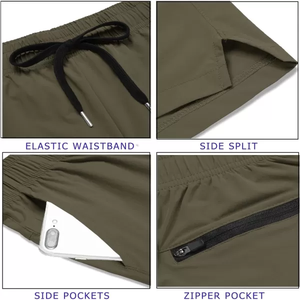 COOFANDY Men's Running Athletic Shorts 5 Inch 2 Pack Gym Workout Shorts Fitted Exercise Hiking Shorts with Zipper Pocket