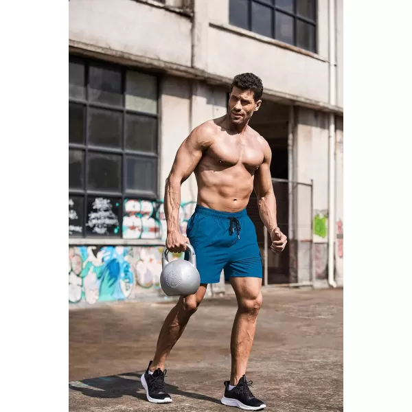 COOFANDY Men's Running Athletic Shorts 5 Inch 2 Pack Gym Workout Shorts Fitted Exercise Hiking Shorts with Zipper Pocket