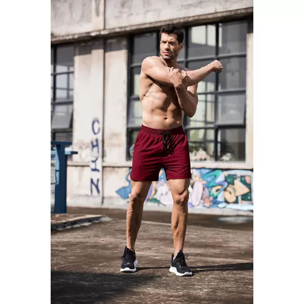 COOFANDY Men's Running Athletic Shorts 5 Inch 2 Pack Gym Workout Shorts Fitted Exercise Hiking Shorts with Zipper Pocket