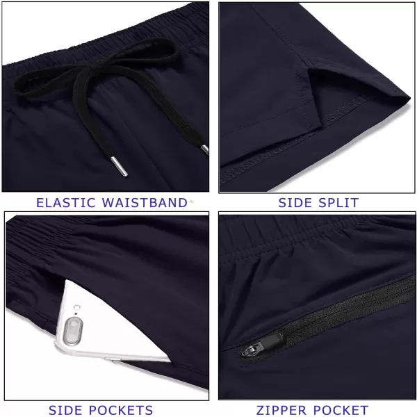 COOFANDY Men's Running Athletic Shorts 5 Inch 2 Pack Gym Workout Shorts Fitted Exercise Hiking Shorts with Zipper Pocket
