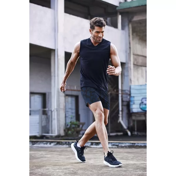 COOFANDY Men's Running Athletic Shorts 5 Inch 2 Pack Gym Workout Shorts Fitted Exercise Hiking Shorts with Zipper Pocket