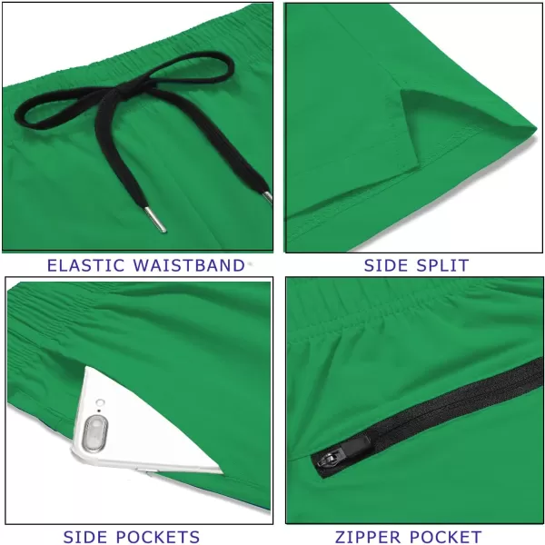 COOFANDY Men's Running Athletic Shorts 5 Inch 2 Pack Gym Workout Shorts Fitted Exercise Hiking Shorts with Zipper Pocket