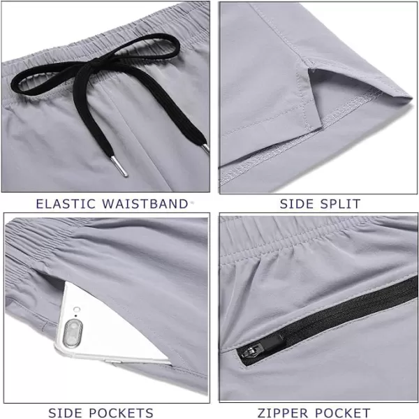 COOFANDY Men's Running Athletic Shorts 5 Inch 2 Pack Gym Workout Shorts Fitted Exercise Hiking Shorts with Zipper Pocket