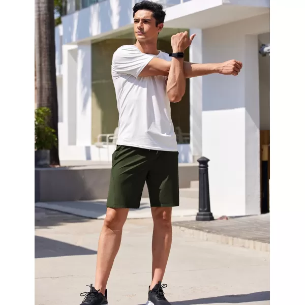 COOFANDY Men's Running Athletic Shorts 9" Gym Workout Lightweight Elastic Waist Sports Shorts