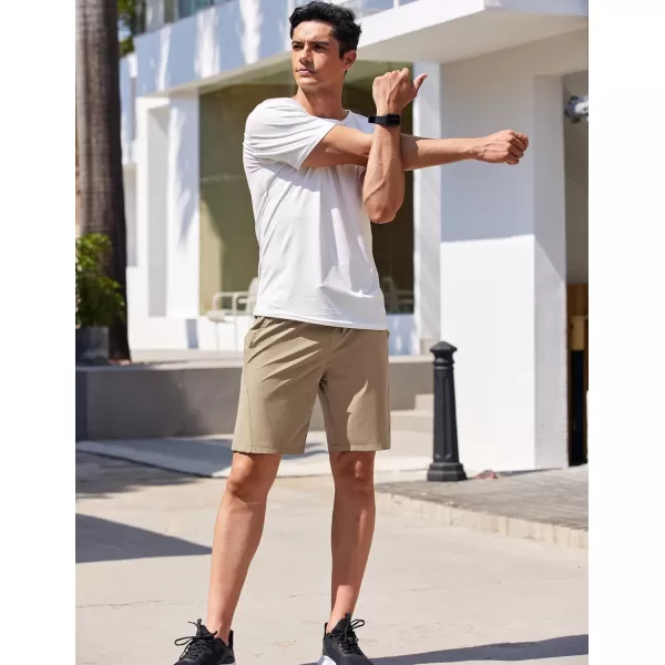 COOFANDY Men's Running Athletic Shorts 9" Gym Workout Lightweight Elastic Waist Sports Shorts