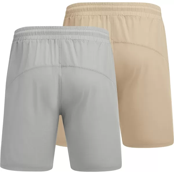 COOFANDY Men's Running Athletic Shorts 9" Gym Workout Lightweight Elastic Waist Sports Shorts