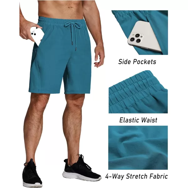 COOFANDY Men's Running Athletic Shorts 9" Gym Workout Lightweight Elastic Waist Sports Shorts
