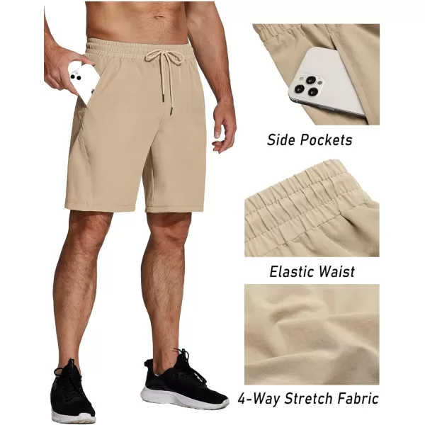 COOFANDY Men's Running Athletic Shorts 9" Gym Workout Lightweight Elastic Waist Sports Shorts
